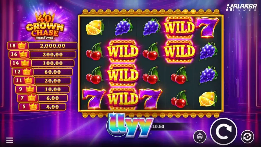 40 Crown Chase PrizeTower گیم کا ایک منظر